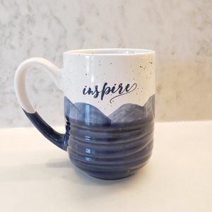 Sheffield Homes Blue White Ombre 18oz Coffee Tea Mug Cup with Inspire Quote